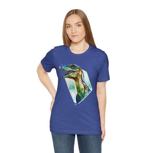 Stained Glass Velociraptor - Short Sleeve Tee